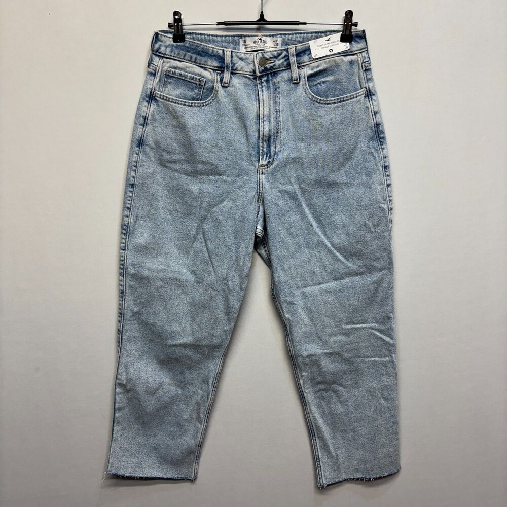 NWT Hollister Curvy Ultra HS Vintage Straight Jeans Denim 13S 13 Short D073 -21